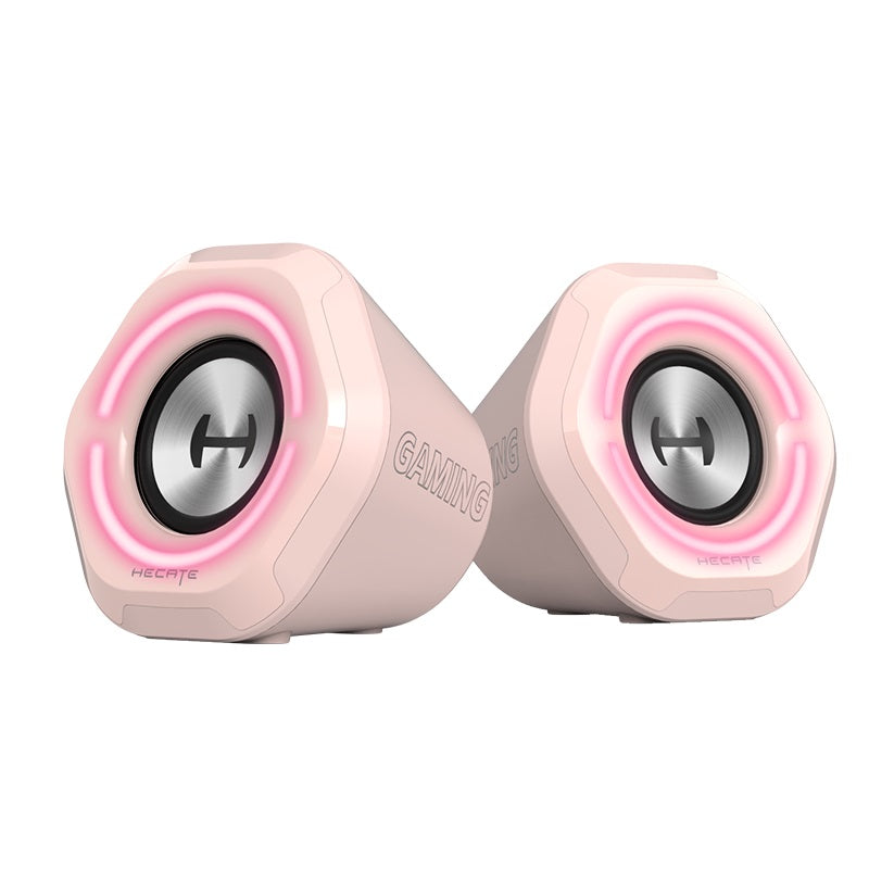 Edifier G1000 Gaming 2.0 Speakers System - Bluetooth V5.0/ USB Audio/ AUX Input/RGB 10 Light Effects/ 10W RMS Power - Pink Edifier G1000 Gaming 2.0 Speakers System - Bluetooth V5.0/ USB Audio/ AUX Input/RGB 10 Light Effects/ 10W RMS Power - Pink
